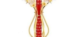 Red Base Golden Ball Metal Trophy