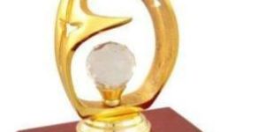 Red Base Metal Diamond Trophy