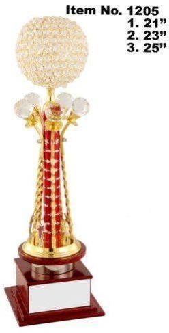 Red Pillar Metal Diamond Trophy