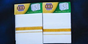 Golden Zari Border Dhoti