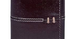 Mini Leather Wallet Tri Fold Brown