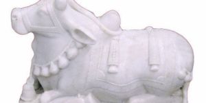 White Marble Nandi Statue