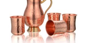 Copper Jug and Glass Set