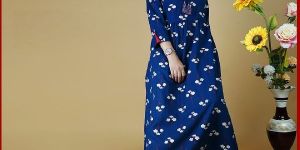 Womens Floral Print Anarkali Kurta