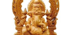 6 Inch Wooden Ganesh Statue