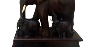 Rose Wooden Elephant Family