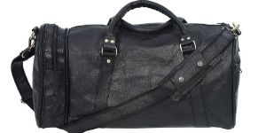 over Sized Genuine Black Leather Luggage Duffel Bag