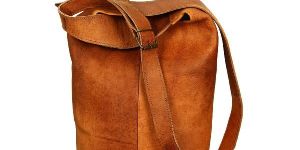 Vintage Genuine Brown Goat Leather Handbag