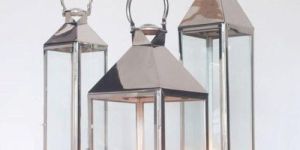 Silver Hurricane Lantern Set
