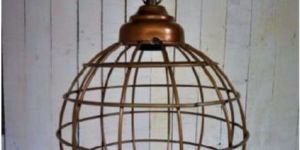 Antique Gold Wire Cage Hanging Pendant Lamp