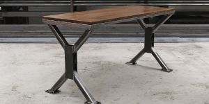 WOOD AND IRON DINING TABLE