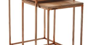 Wood and Metal Nesting Table