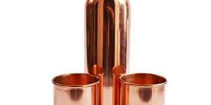 Plain Copper Bottle and Glasses Set