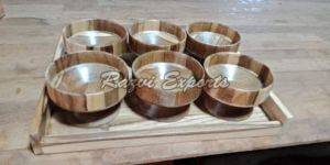 Wooden Tray and Bowl Set