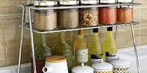 Stainless Steel Spice 2 Tier Trolley Container