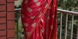 Handloom Tussar Munga Silk Embroidery Saree