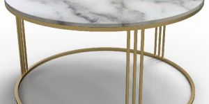 Side Table with Marble Top