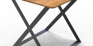 Square Side Table with Wooden Top