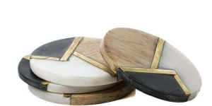 Wooden And Resin Tea Coaster