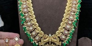 Matt Finish Real Kemp Stone Premium Quality Temple Long Haram