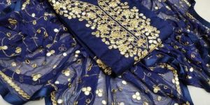 Unstitched Embroidered Cotton Suit