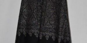Jamma Embroidered Black Pashmina Shawl