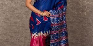 Tussar Ghicha Ikkat Print Silk Sarees