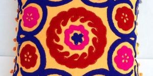 Wool Embroidered Cushion Cover