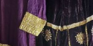 Purple Velvet Hand Embroidered Formal Garara Suit