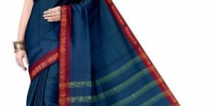 Designer Plain Cotton Saree