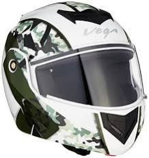 White Vega Flip up Helmet
