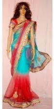 Printed Georgette Net Saree