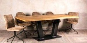 WOOD TABLE AND CHAIR