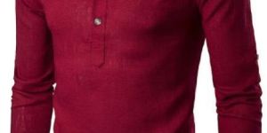 Mens Maroon Short Kurta