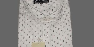 Mens White Printed Shirt