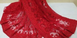 Embroidered Net Saree