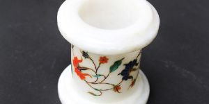 Handcrafted Round Marble Pen Holders