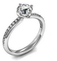4 Prong Setting Side Stone Engagement Ring