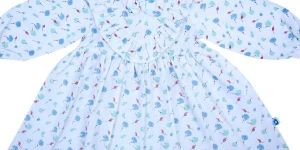 Florals Frilled White Corduroy Frock