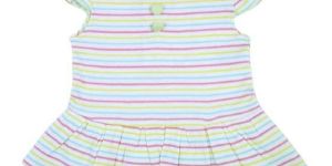 Stripy Lemon Green Layered Frock
