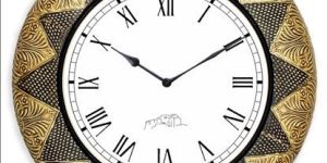 Wooden Brass Wall Clock