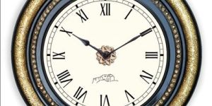 Wooden Half Metal Wall Clock