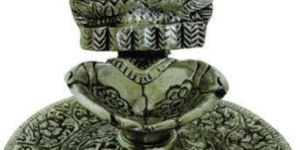 White Metal Laxmi Ganesh Diya