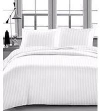 White Satin Strips Bed Sheets