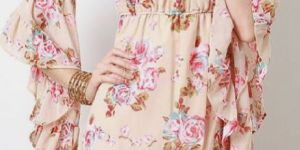 Printed Frill Wrap Dress