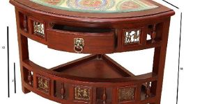 Brown Wood Corner Table