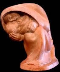 Terracotta Mother Child Statue