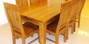 Teak Wood Dining Table Set 6 Seater