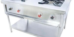 Stainless Steel Double Burner Cooking Range