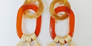 Resin Double Tone Earrings